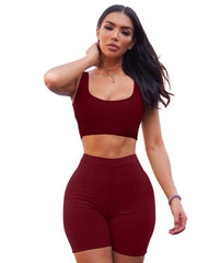 Load image into Gallery viewer, Crop Top Tank Top and Bicycle Shorts