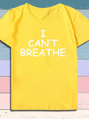 Load image into Gallery viewer, I Can't Breathe Letter Print Short Sleeve T-Shirt - vendach