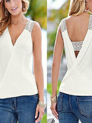 Load image into Gallery viewer, V-neck Casual Blouse Sleeveless - vendach