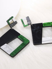 Load image into Gallery viewer, Big Geometric Square Drop Earrings