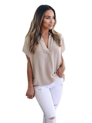 Load image into Gallery viewer, Chiffon Short Sleeve Casual Blouse