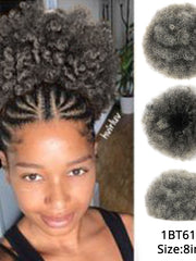 Load image into Gallery viewer, Short Afro Kinky Curly Ponytail Clip in on