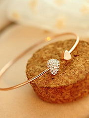 Load image into Gallery viewer, Crystal Double Heart Cuff Bracelet - vendach