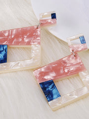 Load image into Gallery viewer, Big Geometric Square Drop Earrings