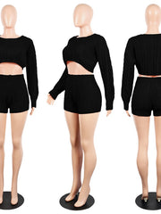 Load image into Gallery viewer, Knitted Crop Top & Shorts Set