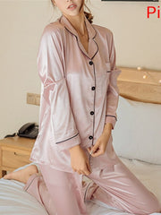 Load image into Gallery viewer, Silky Satin Pajamas Set