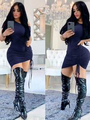 Load image into Gallery viewer, Side Drawstring Dresses