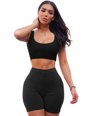 Load image into Gallery viewer, Crop Top Tank Top and Bicycle Shorts