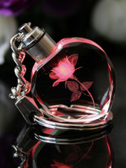 Load image into Gallery viewer, Crystal LED Light Key Chain