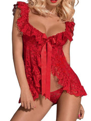 Load image into Gallery viewer, Lace Babydoll Lingerie Set