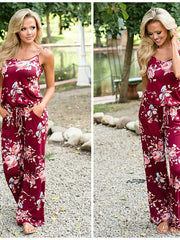 Load image into Gallery viewer, Comfy Floral Jumpsuit