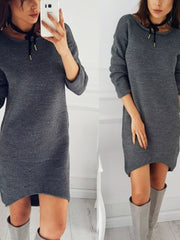Load image into Gallery viewer, Long Sleeve Solid Color Loose Casual Dresses