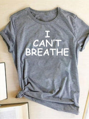 Load image into Gallery viewer, I Can't Breathe Letter Print Short Sleeve T-Shirt - vendach