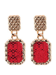 Load image into Gallery viewer, Leather Snake Print Drop Earrings