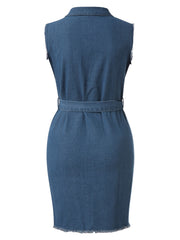 Load image into Gallery viewer, Button Down Denim Dress w/ Belt