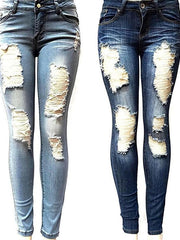 Load image into Gallery viewer, Women's Skinny Ripped Jeans - vendach