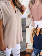 Load image into Gallery viewer, Chiffon Short Sleeve Casual Blouse