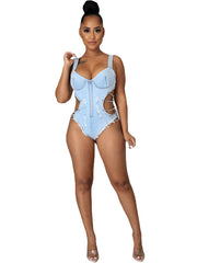 Load image into Gallery viewer, Denim Bodysuit