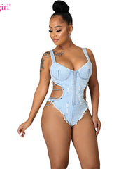 Load image into Gallery viewer, Denim Bodysuit