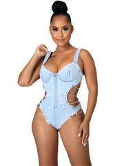 Load image into Gallery viewer, Denim Bodysuit