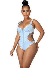 Load image into Gallery viewer, Denim Bodysuit