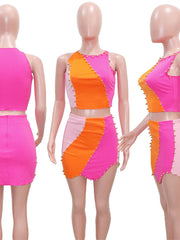 Load image into Gallery viewer, Patchwork Beaded Two Piece Set