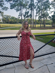 Load image into Gallery viewer, Floral Dress W/ Side Slit