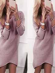 Load image into Gallery viewer, Long Sleeve Solid Color Loose Casual Dresses