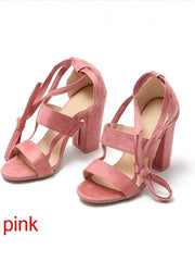 Load image into Gallery viewer, Wrap Around Tie Thick High Heels