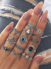 Load image into Gallery viewer, 15 Pcs Bohemian Retro Rings