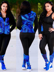 Load image into Gallery viewer, TWO PIECE SET Print Hoodies Tracksuit - vendach