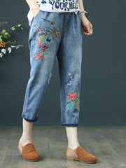 Load image into Gallery viewer, Summer Retro Embroidery Jeans - vendach