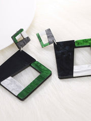 Load image into Gallery viewer, Big Geometric Square Drop Earrings