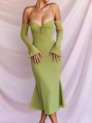 Load image into Gallery viewer, Chiffon Off-Shoulder Dress