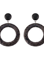 Load image into Gallery viewer, Leather Snake Print Drop Earrings