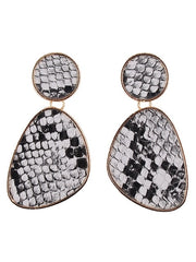 Load image into Gallery viewer, Leather Snake Print Drop Earrings