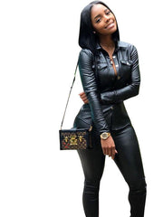 Load image into Gallery viewer, Long Sleeve Top and Pant Pu leather - vendach