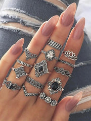 Load image into Gallery viewer, 15 Pcs Bohemian Retro Rings