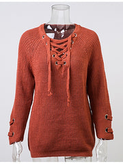 Load image into Gallery viewer, Lace-Up Sweater