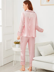Load image into Gallery viewer, Pink Striped Pajama Set