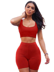 Load image into Gallery viewer, Crop Top Tank Top and Bicycle Shorts