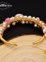 Load image into Gallery viewer, Natural Fresh Water Baroque Pearl Bracelet