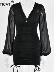 Load image into Gallery viewer, Bodycon Ruffle Dress