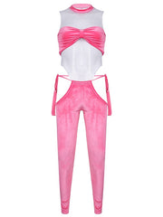 Load image into Gallery viewer, Mixed Style Mesh Bodysuit & Pants Set