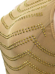 Load image into Gallery viewer, Sheer Rhinestone Gown