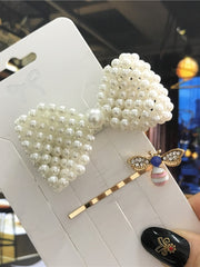 Load image into Gallery viewer, Handmade Pearl Hair Clips