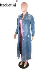 Load image into Gallery viewer, Long Denim Jacket