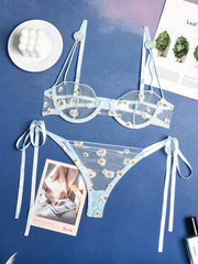Load image into Gallery viewer, Sheer Embroidered Lingerie Set