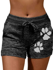 Load image into Gallery viewer, Drawstring Paw Print Shorts