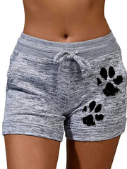 Load image into Gallery viewer, Drawstring Paw Print Shorts